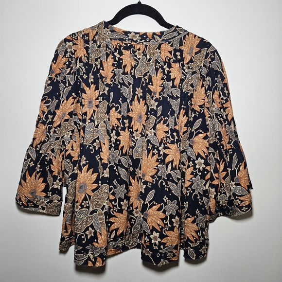 Tularosa Floral Peasant Blouse Bohemian Boho Bell Sleeves Size Small NWOT - Picture 7 of 7